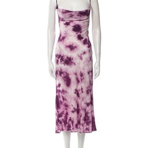 NWT Realisation Par The Capulet Silk Slip Midi Dress in Karma Tie Dye Purple…